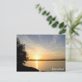 湖の夕日 ポストカード (スタンド正面)