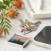 湖の夕焼け、アディロンドックMts キーホルダー (側面)