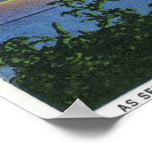 湖の夕焼け、アディロンドックMts ポスター (角)