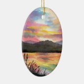 湖の夕焼け セラミックオーナメント (右)