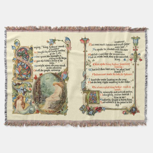 湖の女性はラグ スローブランケット (正面)