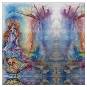 湖の女性、魔法と謎 ファブリック (クローズアップ)