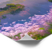 湖の威厳のある夕暮れ ポスター (角)