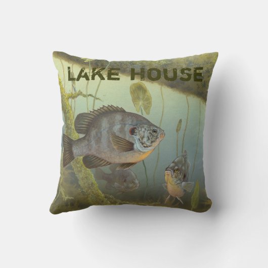 湖の家のロックバスのとまり木の魚釣り クッション (裏面)