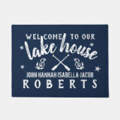 湖の家はいかりカスタムな海軍白を漕ぎます ドアマット (正面)