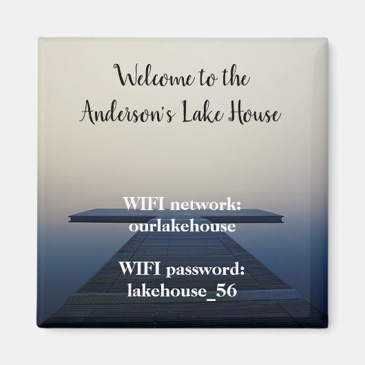 湖の家マグネット Vacation Rental Wifi パスワード マグネット (正面)