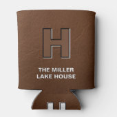 湖の家風の偽革モノグラムパーソナライズドLake Hou 缶クーラー (裏面)