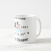 湖の家 コーディネート済み 設立年 山 コーヒーマグカップ (正面右)