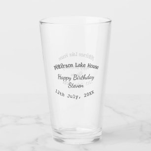 湖の家 ビーチ お誕生日おめでとう 名前 日付 年 タンブラーグラス