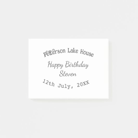 湖の家 ビーチ お誕生日おめでとう 名前 誕生日 西暦 ポストイット (正面)