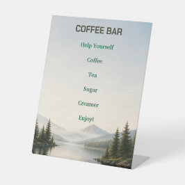 湖の家Airbnbコーヒーバーサイン 台座サイン