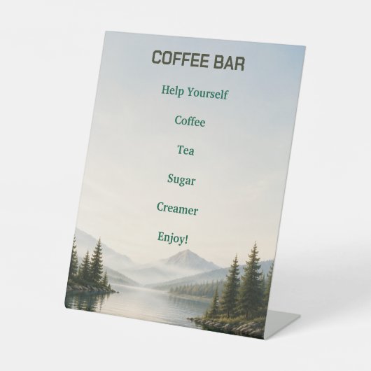 湖の家Airbnbコーヒーバーサイン 台座サイン (正面)