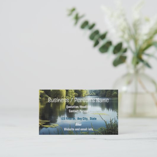 湖の屋外の風景の平和 名刺 (スタンド正面)