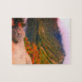 湖の山の雲の巨石の秋の紅葉の写真 ジグソーパズル (横)