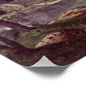 湖の岸の牛 ポスター (角)