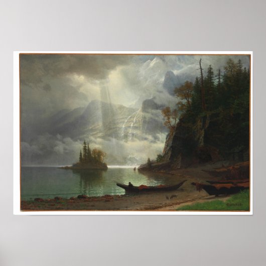 湖の島(キャンバス上の油) ポスター (正面)