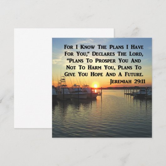 湖の平穏な夕日 招待状 (正面/裏面)