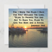 湖の平穏な夕日 招待状 (正面)