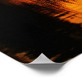 湖の後ろの黄金の夕日 ポスター (角)