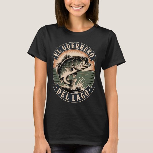 湖の戦士 - 力強さを備えたレトロスタイル Tシャツ (正面)