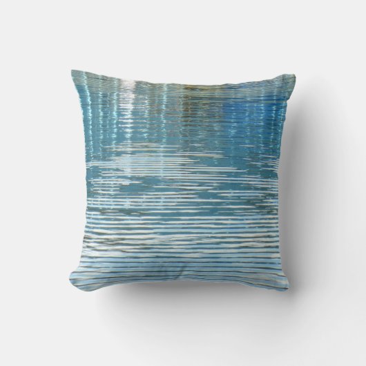 湖の抽象的な正方形の枕反射 クッション (正面)