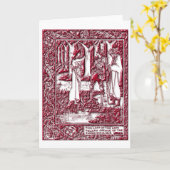 湖の挨拶状のアーサーそして女性 カード (黄色い花)