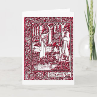 湖の挨拶状のアーサーそして女性 カード