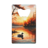 湖の日の出 クレジットカード栓抜き (正面)