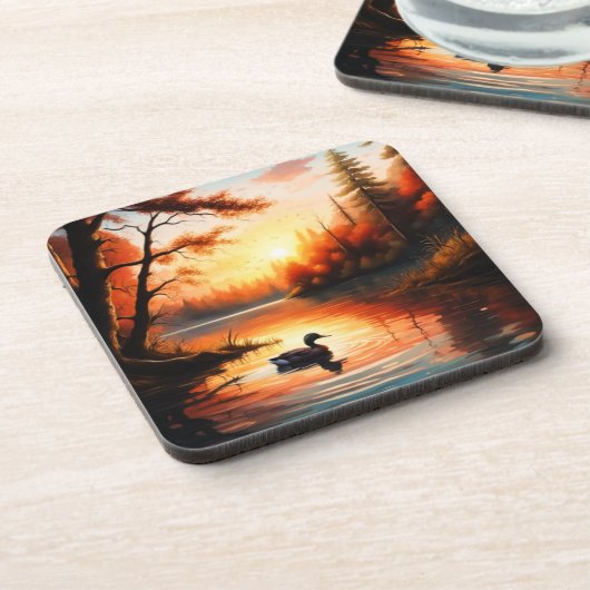 湖の日の出 コースター (左側)