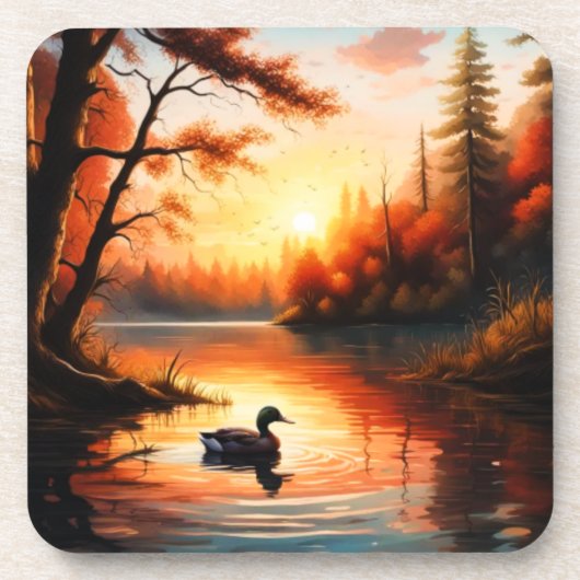 湖の日の出 コースター (正面)