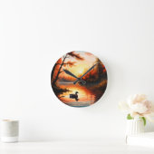 湖の日の出 ラウンド壁時計 (ホーム)