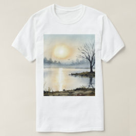 湖の日の出 Tシャツ