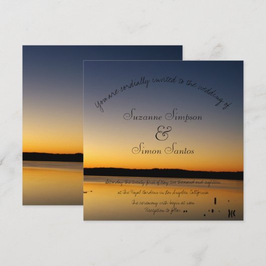 湖の日の結婚出 招待状 (正面/裏面)