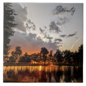 湖の日没の反射 タイル (正面)