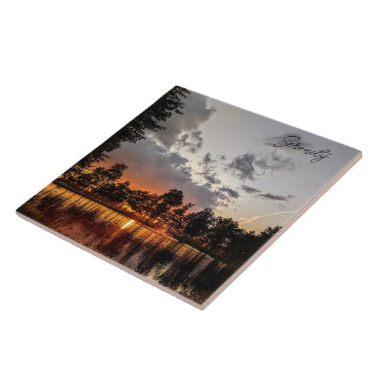 湖の日没の反射 タイル (側面)