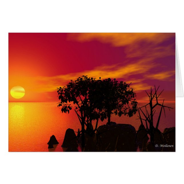 湖の日没 (正面横)