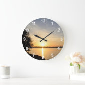 湖の日没 ラージ壁時計 (ホーム)