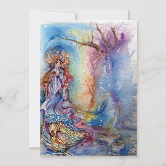 湖の明るい青鮮やか色のピンク色の白の女性 (裏面)