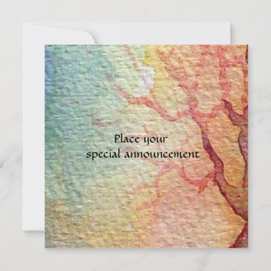 湖の明るい青鮮やか色のピンク色の白の女性 案内状 (裏面)