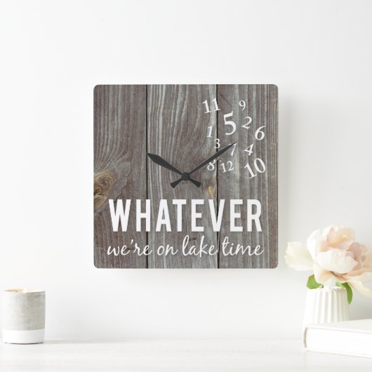 湖の時間時計 スクエア壁時計 (ホーム)