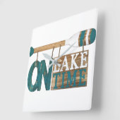 **湖の時間**時計 スクエア壁時計 (傾斜)