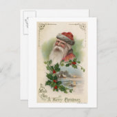 湖の景色を望むサンタ シーズンポストカード (正面/裏面)