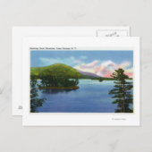 湖の景色を望むシェルビングロックマウンテン ポストカード (正面/裏面)