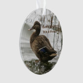 湖の暗闇に灰色のアヒル オーナメント (正面)