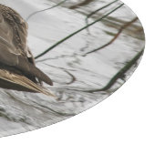 湖の暗闇に灰色のアヒル カッティングボード (角)