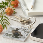 湖の暗闇に灰色のアヒル キーホルダー (正面右)