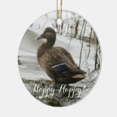 湖の暗闇に灰色のアヒル セラミックオーナメント (左)