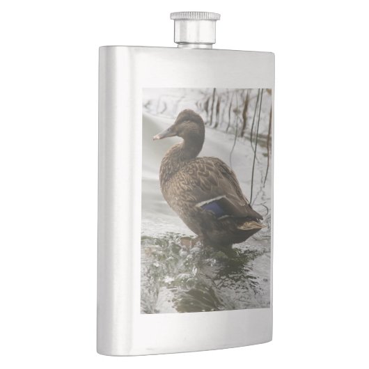 湖の暗闇に灰色のアヒル フラスク (右)