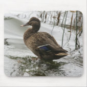 湖の暗闇に灰色のアヒル マウスパッド (正面)