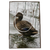 湖の暗闇に灰色のアヒル ミディアムペーパーバッグ (正面)